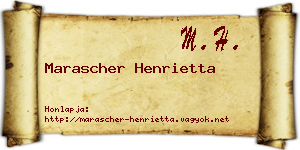 Marascher Henrietta névjegykártya